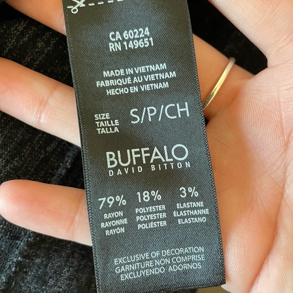 Buffalo David Bitton Solid Dark Gray Crewneck Long Sleeve Pullover Sweater - Picture 7 of 8